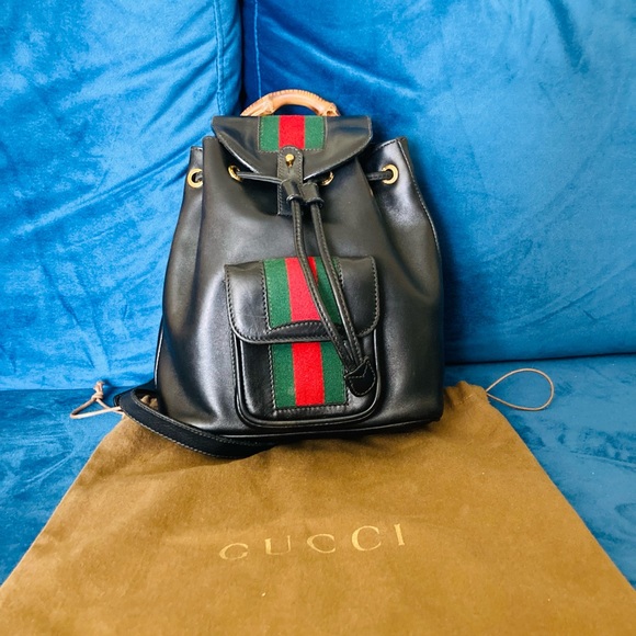 RARE GUCCI LEATHER SHERRYLINE BACKPACK - Picture 6 of 16